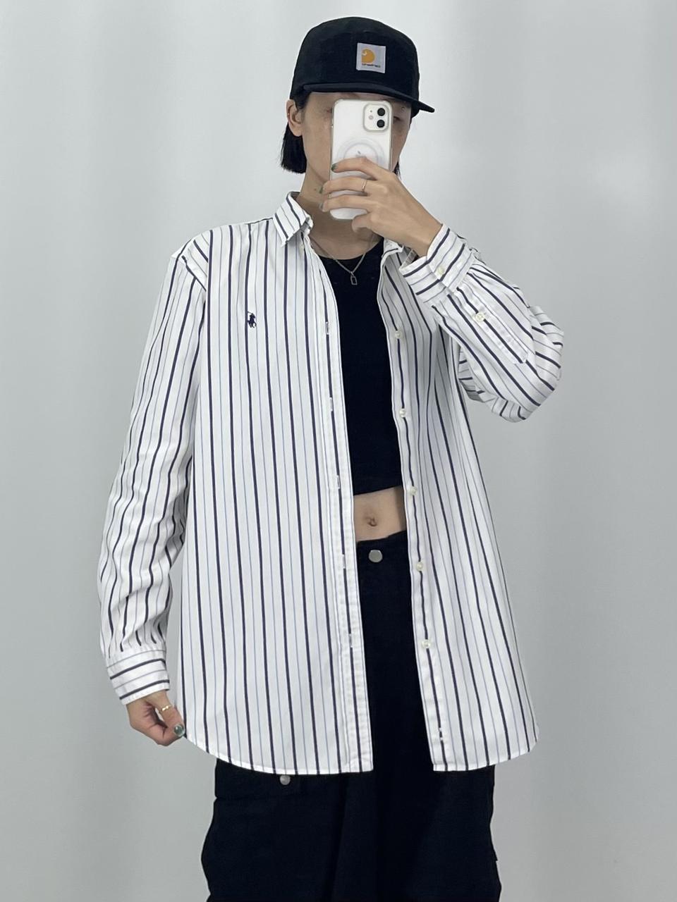 [L]POLO폴로 블루포니 블루그레이 스트라이프 셔츠 CK9584