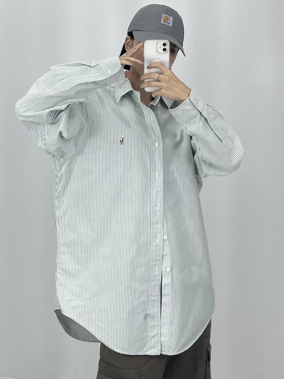 [2XL]POLO폴로 멀티포니 그린 스트라이프 셔츠 CK9586