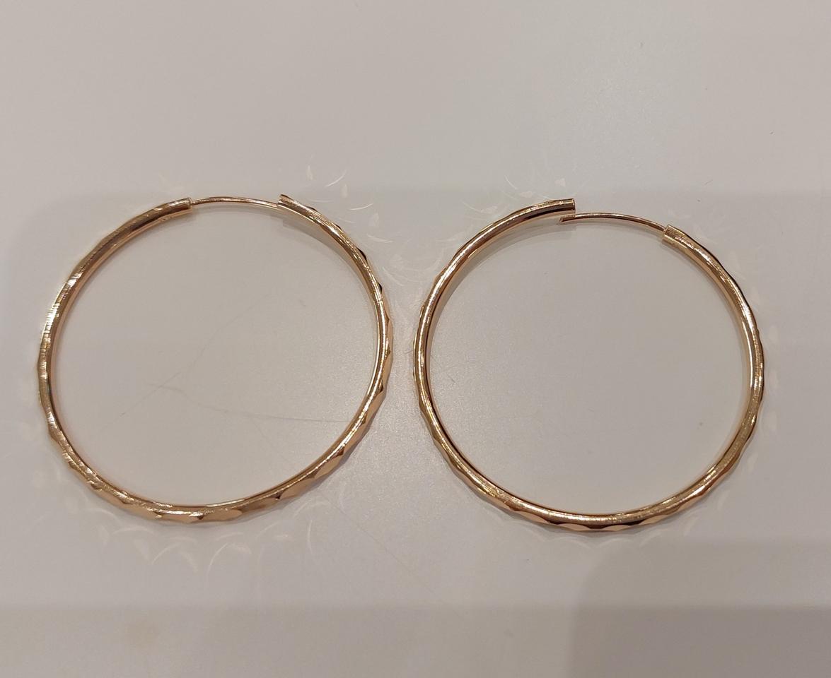 18k핑크골드_컷팅 파이프링 귀걸이