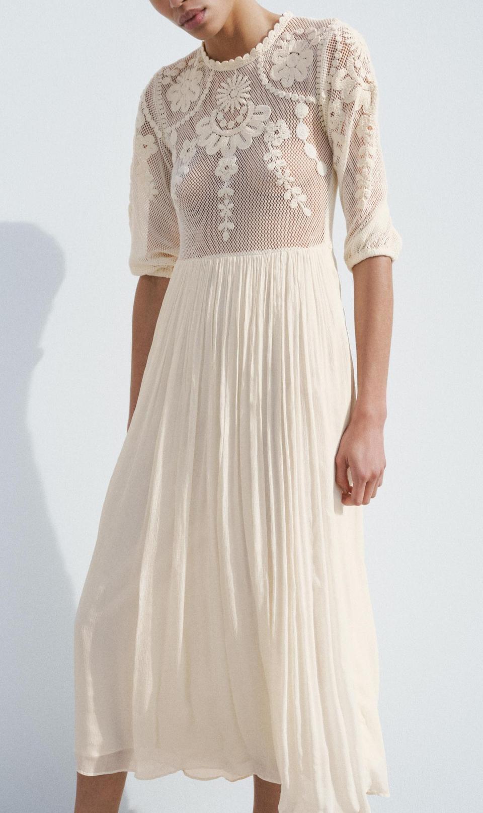 자라 ZW COLLECTION 자수 콤비 원피스(정가109900)