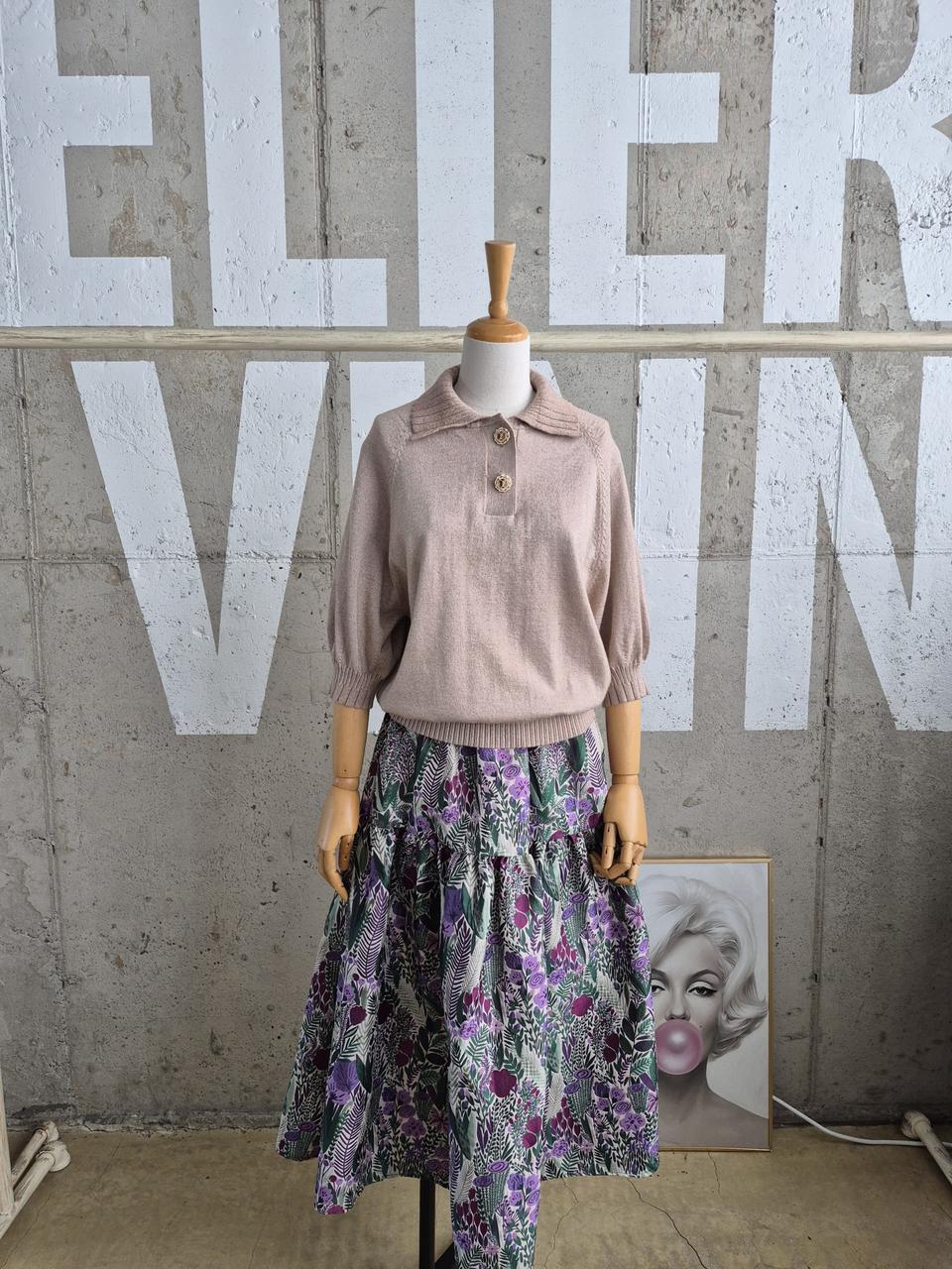 칼라거펠트 간절기 반팔니트(SB3)