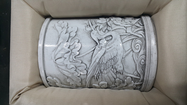 [골동품/도자기] 청대 왕병영 백자조각 필통 (1)