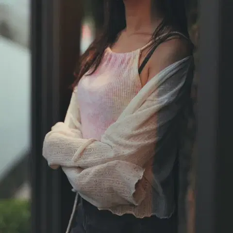 핑크 그라데이션 나시