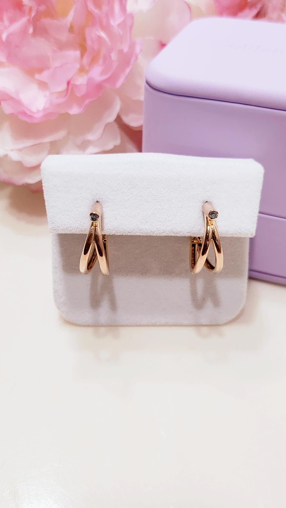 @정리가@ 18k 볼드 투라인 큐 링귀걸이