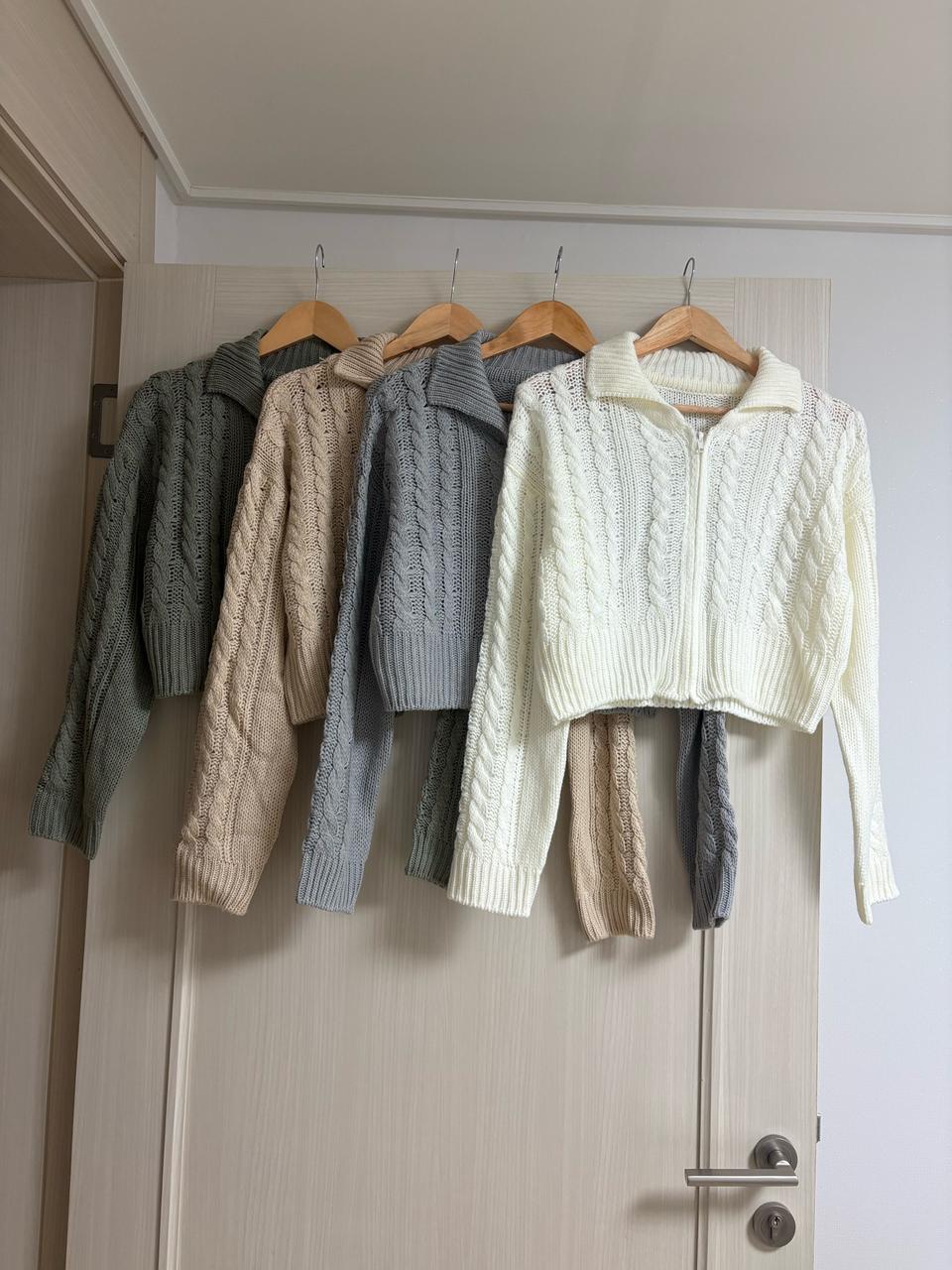 크롭 니트 가디건