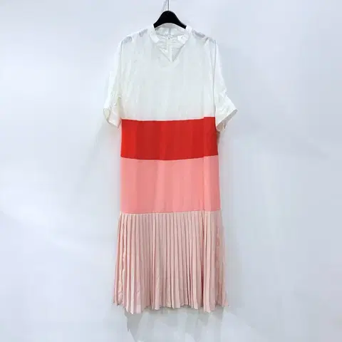 올리비아로렌 배색 플리츠 롱원피스