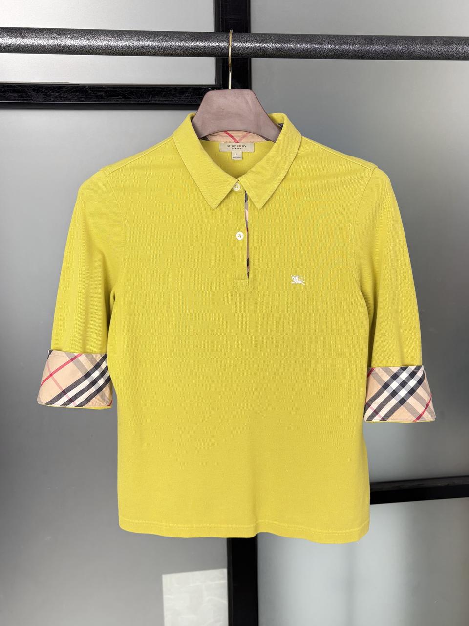 [M]버버리 여성 올리브그린 7부 카라 반팔 티셔츠 CK9591