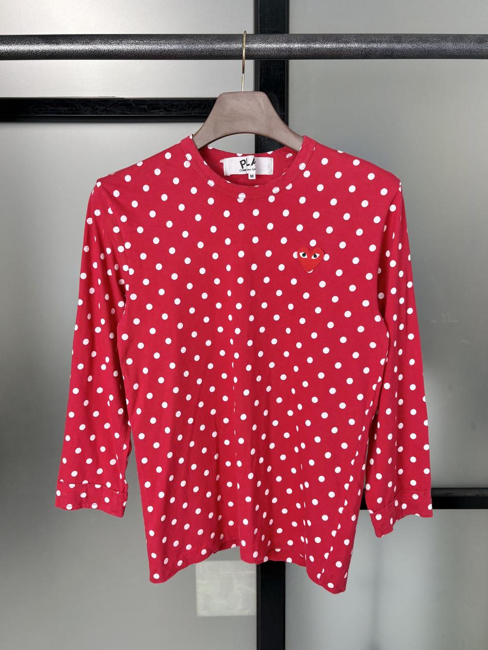 [S]COMMEdes꼼데가르송 여성 도트 레드 티셔츠 CK9594