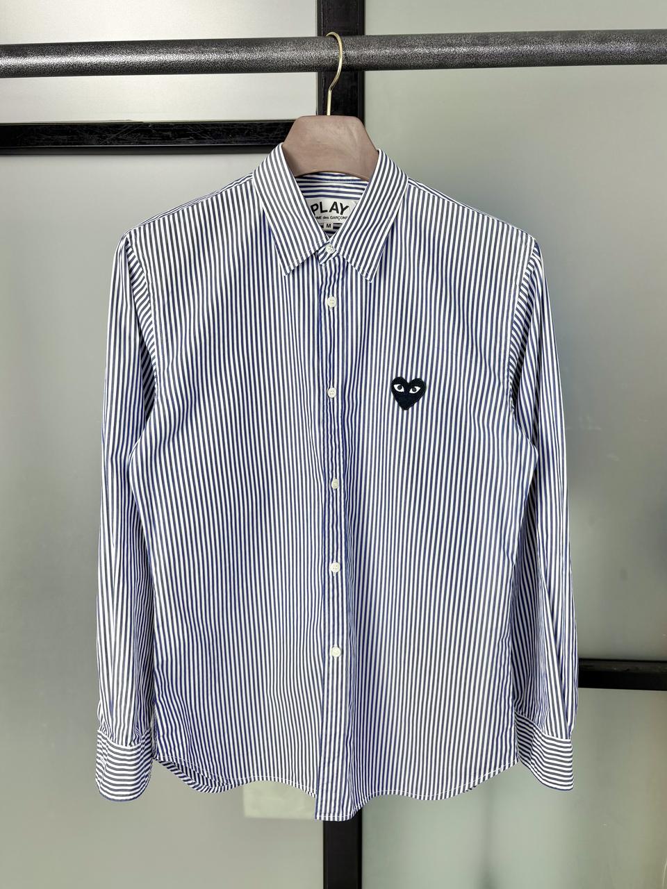 [L]COMMEdes꼼데가르송 블랙하트 블루스트라이프 셔츠 CK9595