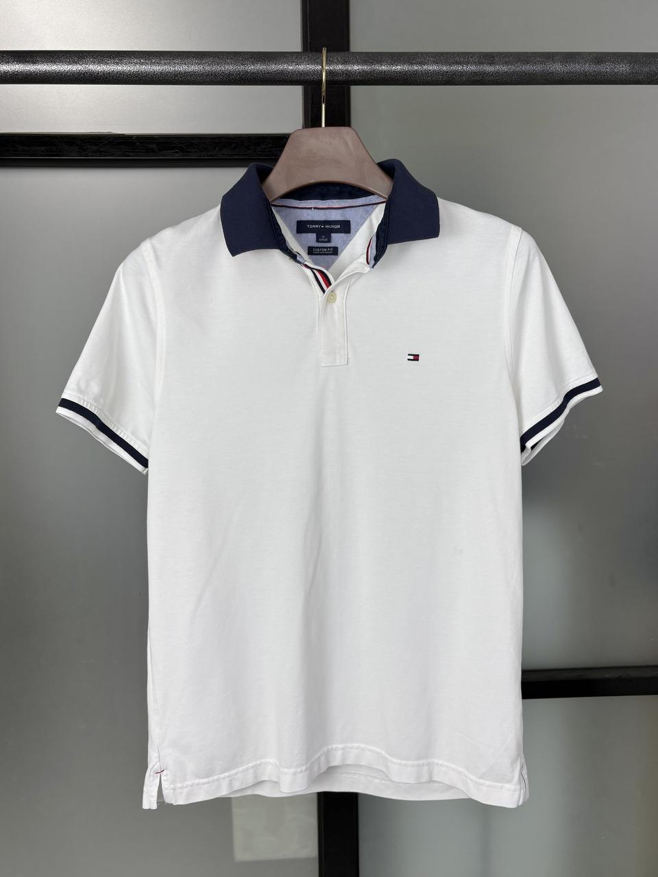 [M]TOMMY타미힐피거 화이트 카라 반팔 티셔츠 CK9597