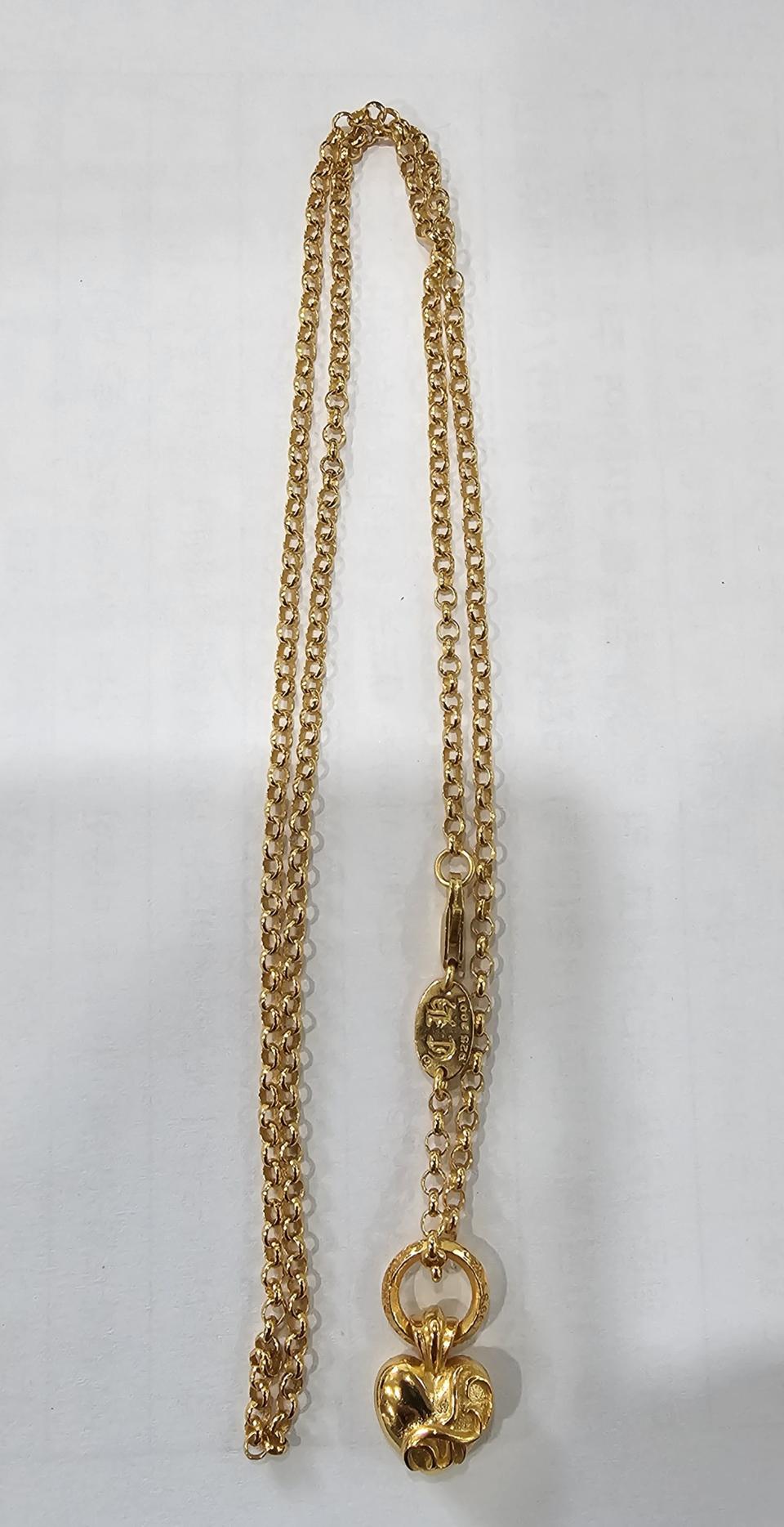 크롬하츠 금장(하트)목걸이(925)