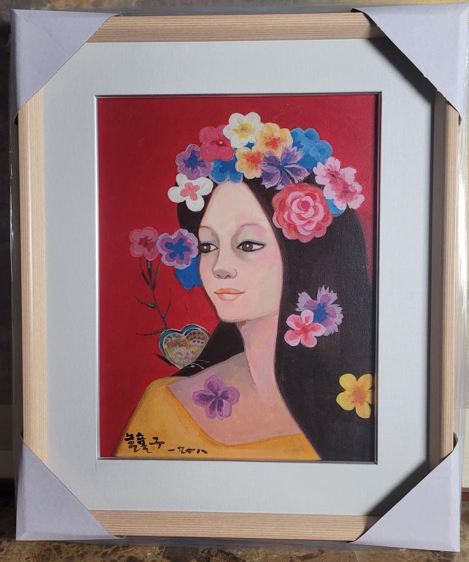 천경자 여인 유화 그림 원화