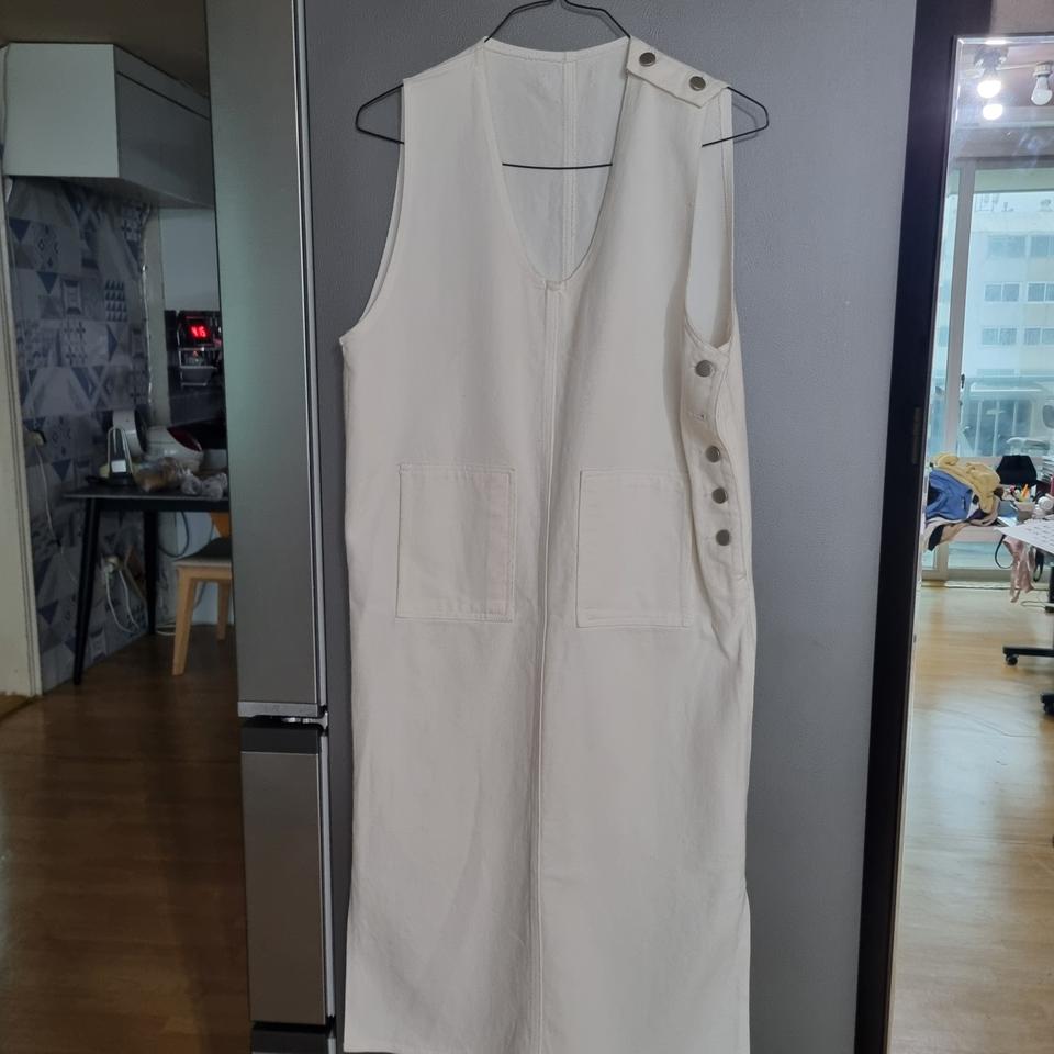 진 원단 조끼원피스F