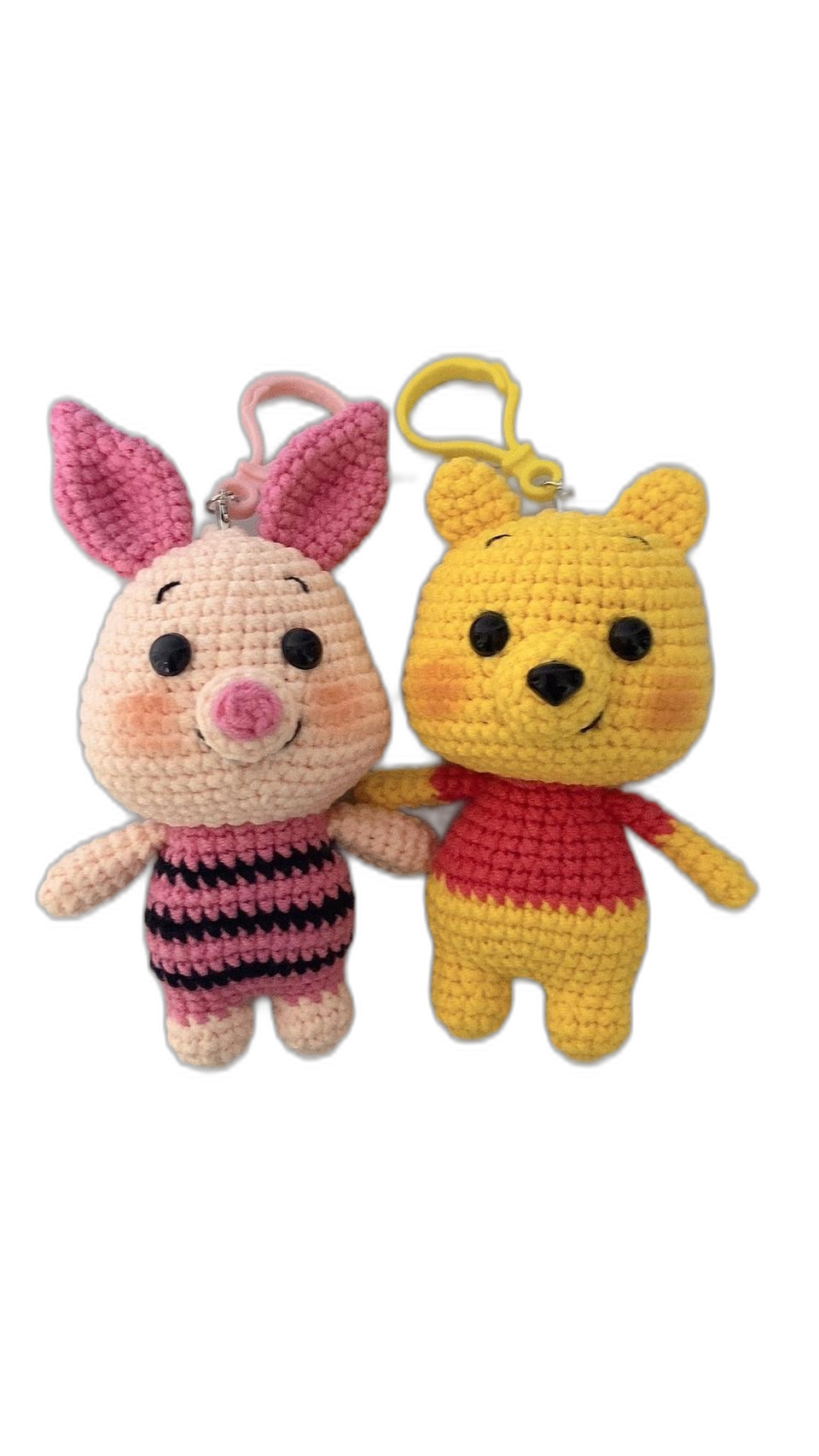 곰돌이푸 피글렛뜨개인형 손뜨개 가방고리 키링 자동차키