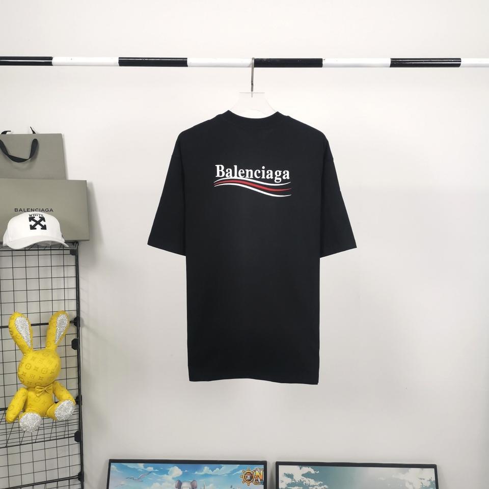 발렌시아가 Balenciaga 블랙 반팔 티셔츠