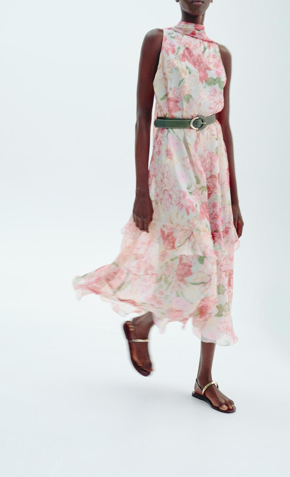 자라 플라워 벨트 롱원피스 새상품(정가99900)