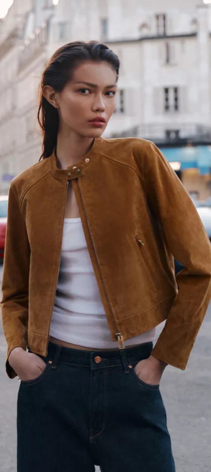 새상품) 자라 100%스웨이드 가죽 재킷