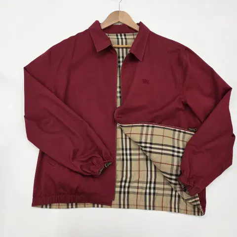 버버리 아카이브 리버시블 블루종 L