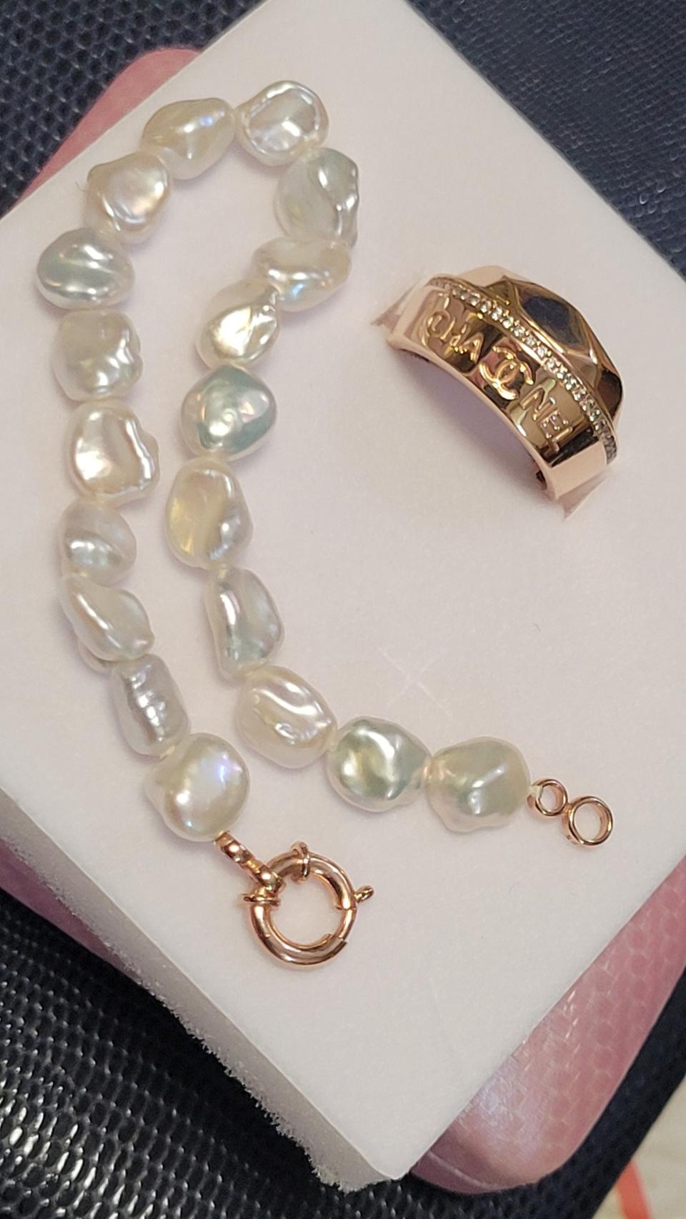 14k 캐시진주팔찌