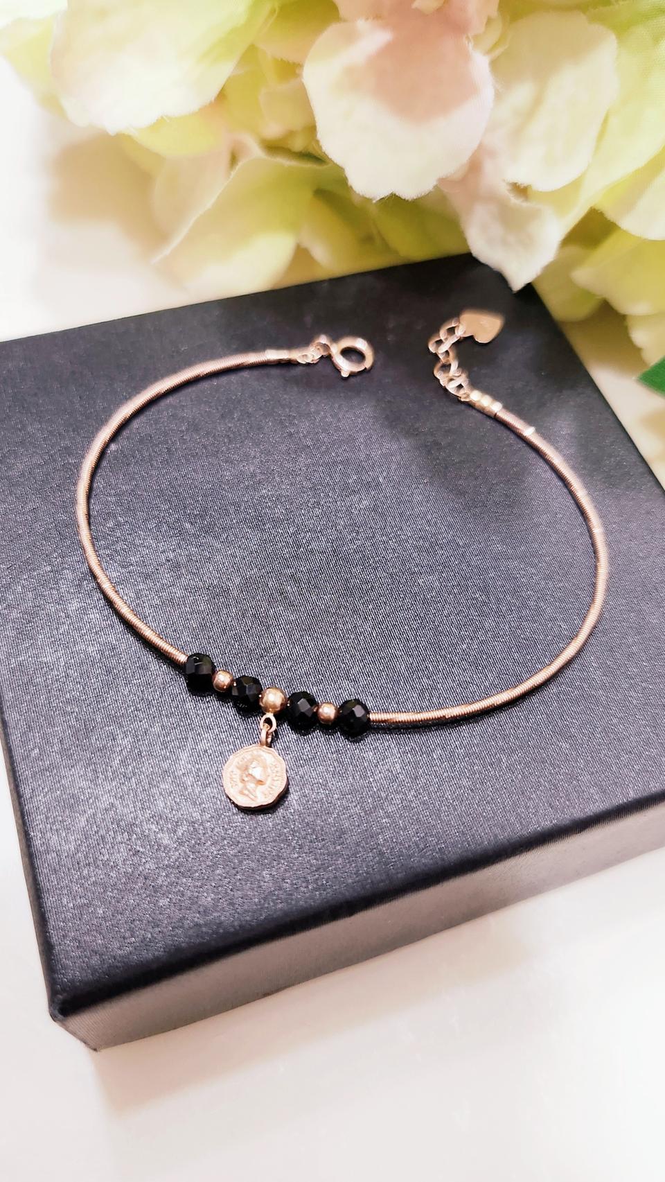 @정리가@ 14k 텐션 코인 오닉스 반뱅글 팔찌