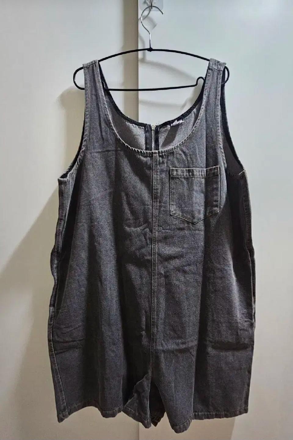 데님 멜빵식 반바지