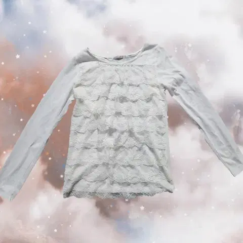 인스타 빈티지 생화이트 캉캉 레이스 티셔츠 페어리달천깔 히메 갸루 로맨틱