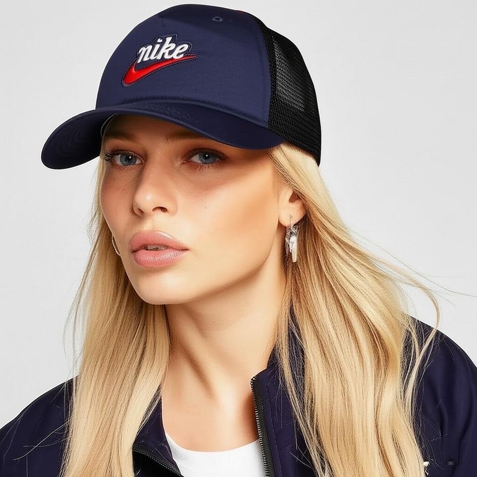 NIKE 나이키 패치 스우시 클래식 네이비 볼캡 모자 메쉬캡 스냅백