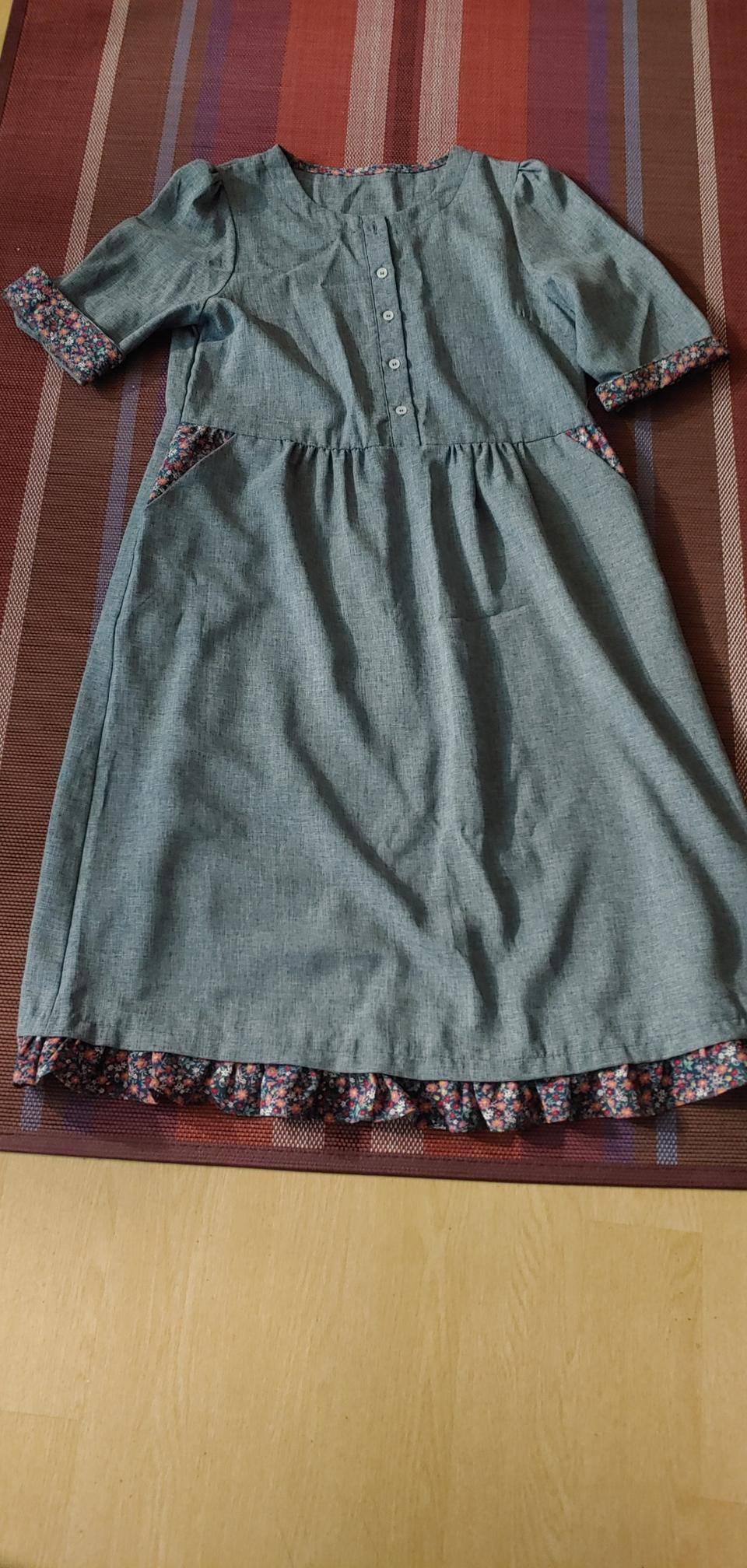 꽃무늬배색 프릴원피스(77)