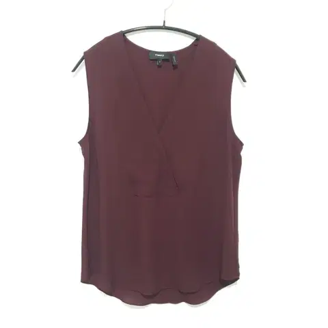 띠어리 브이넥 민소매 실크 블라우스 S_S0242