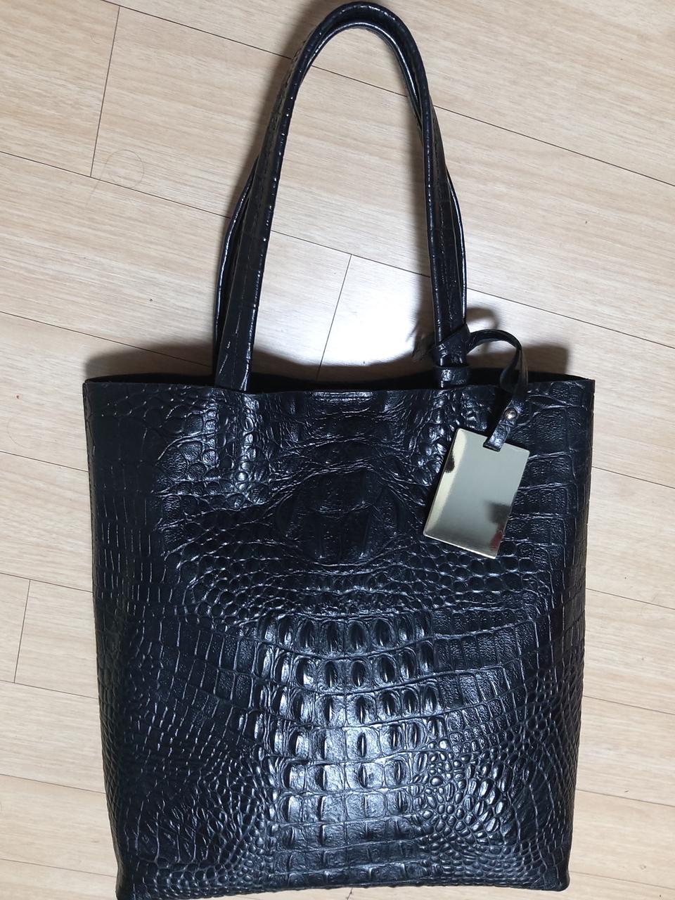 악어 통가죽 수작업 큰토트백