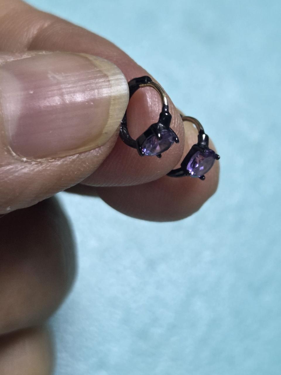 14k 블랙도금 보라귀걸이