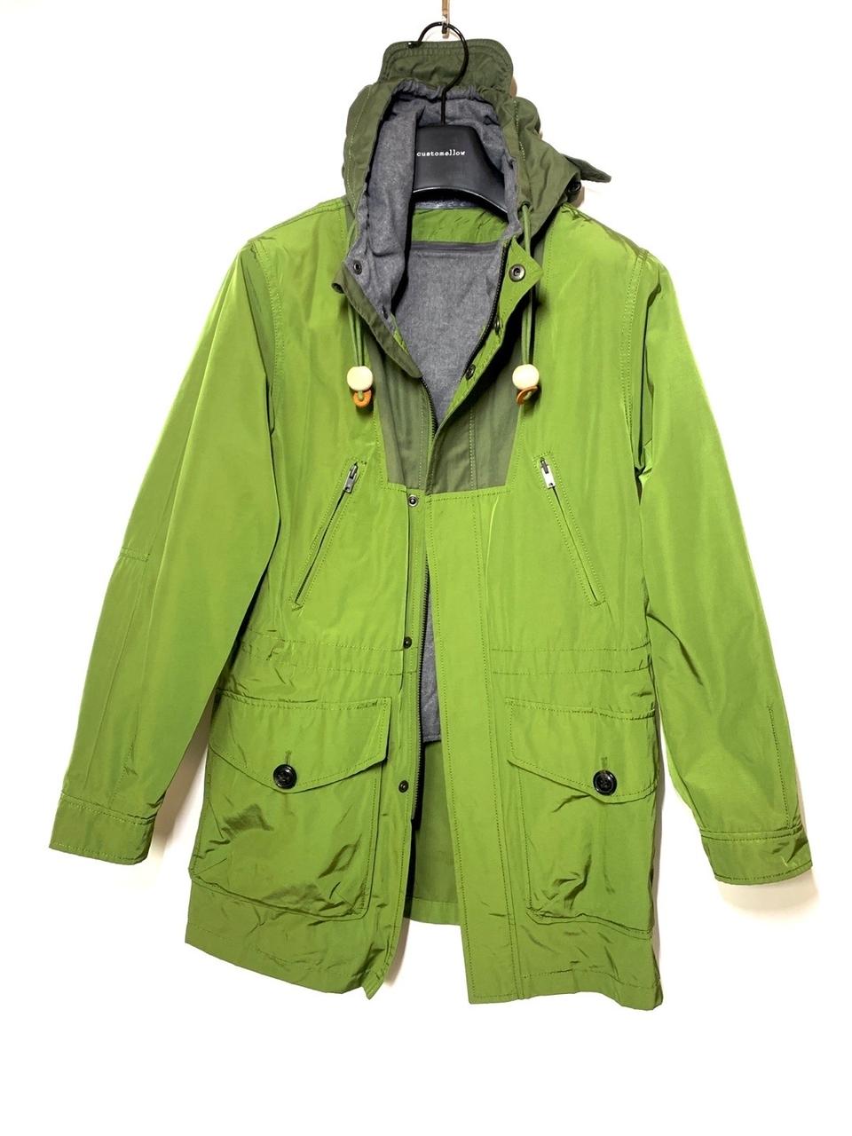커스텀멜로우 카키 그린 후드 사파리 야상 코트 깔깔이내피 90~95사이즈