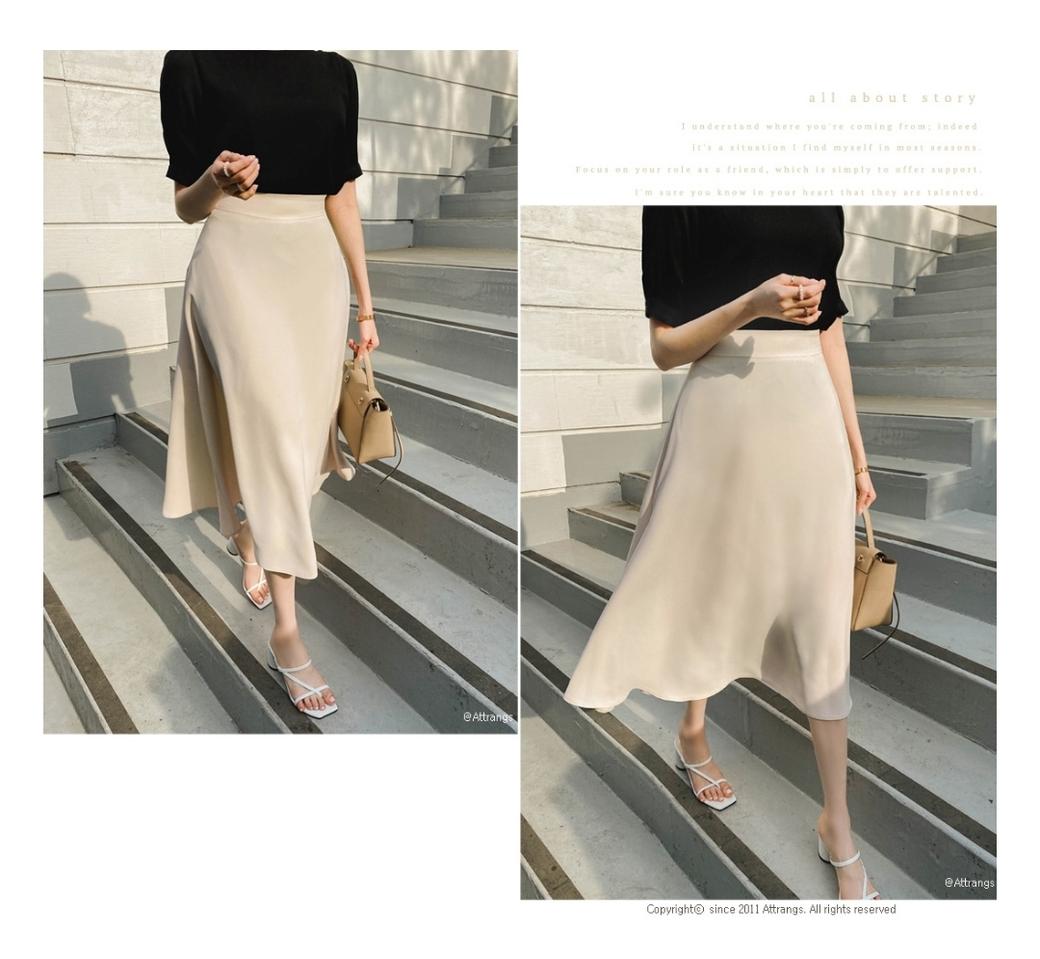 아뜨랑스 베이직 여름 롱 스커트(블랙)