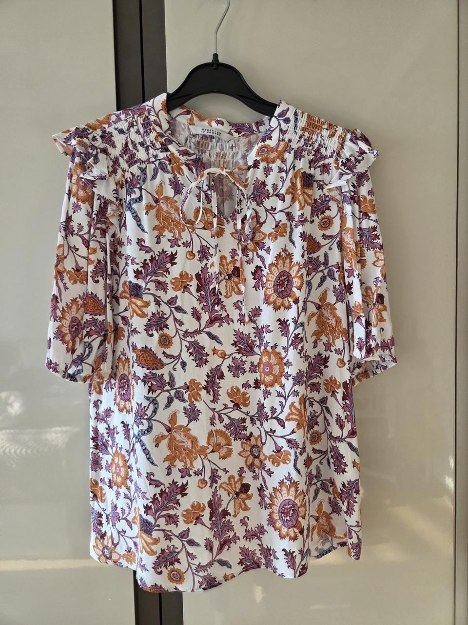 패턴 리본 블라우스 (레드)