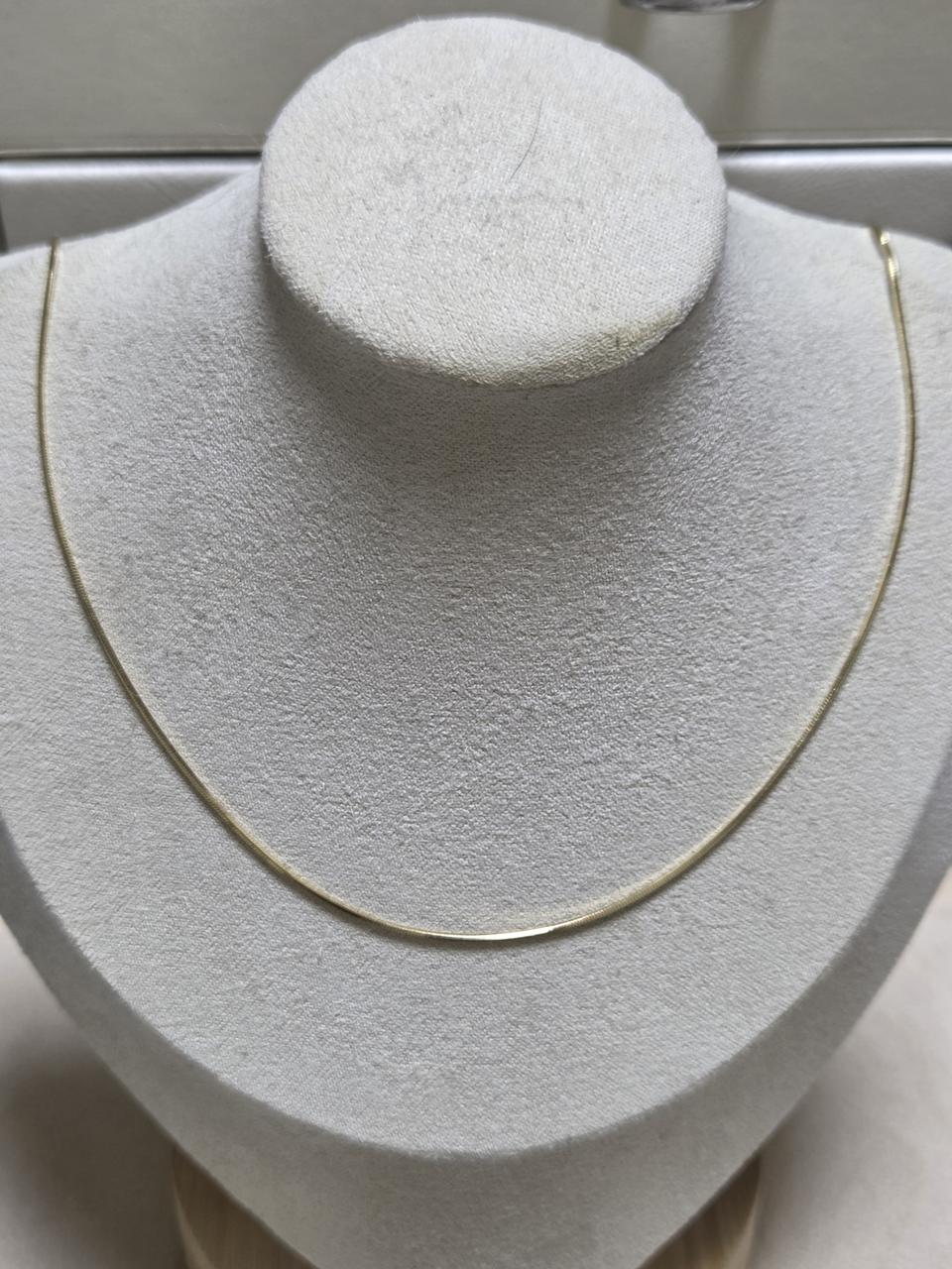 18k 옐로우골드 뱀줄목걸이