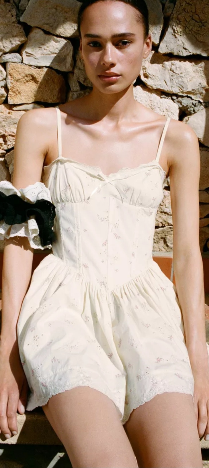 새상품) 자라 플라워 포플린 코르셋 원피스