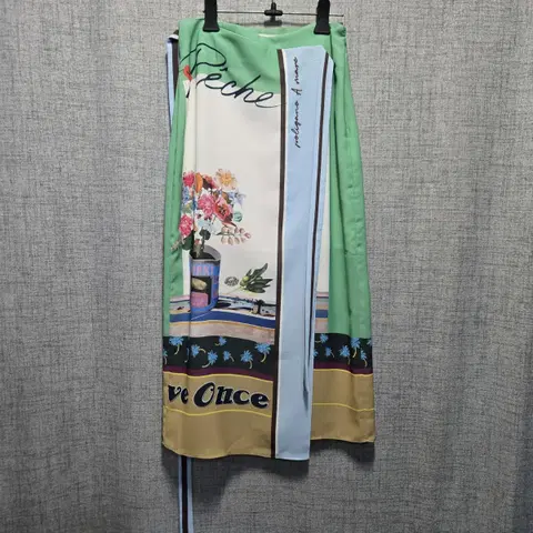 듀엘 여성 스카프체인 프린팅 스커트 55