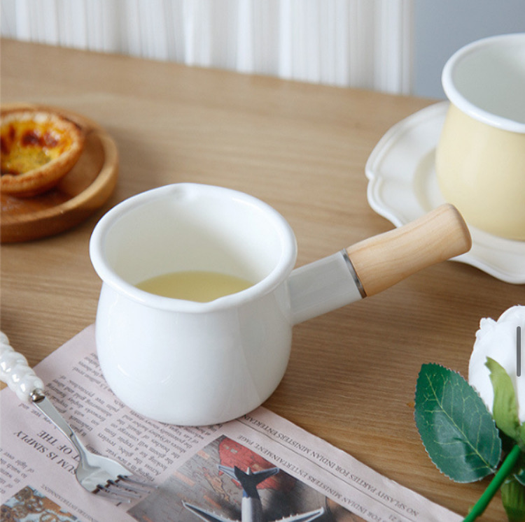 우드손잡이 범랑 밀크팬 이유식팬(새상품)