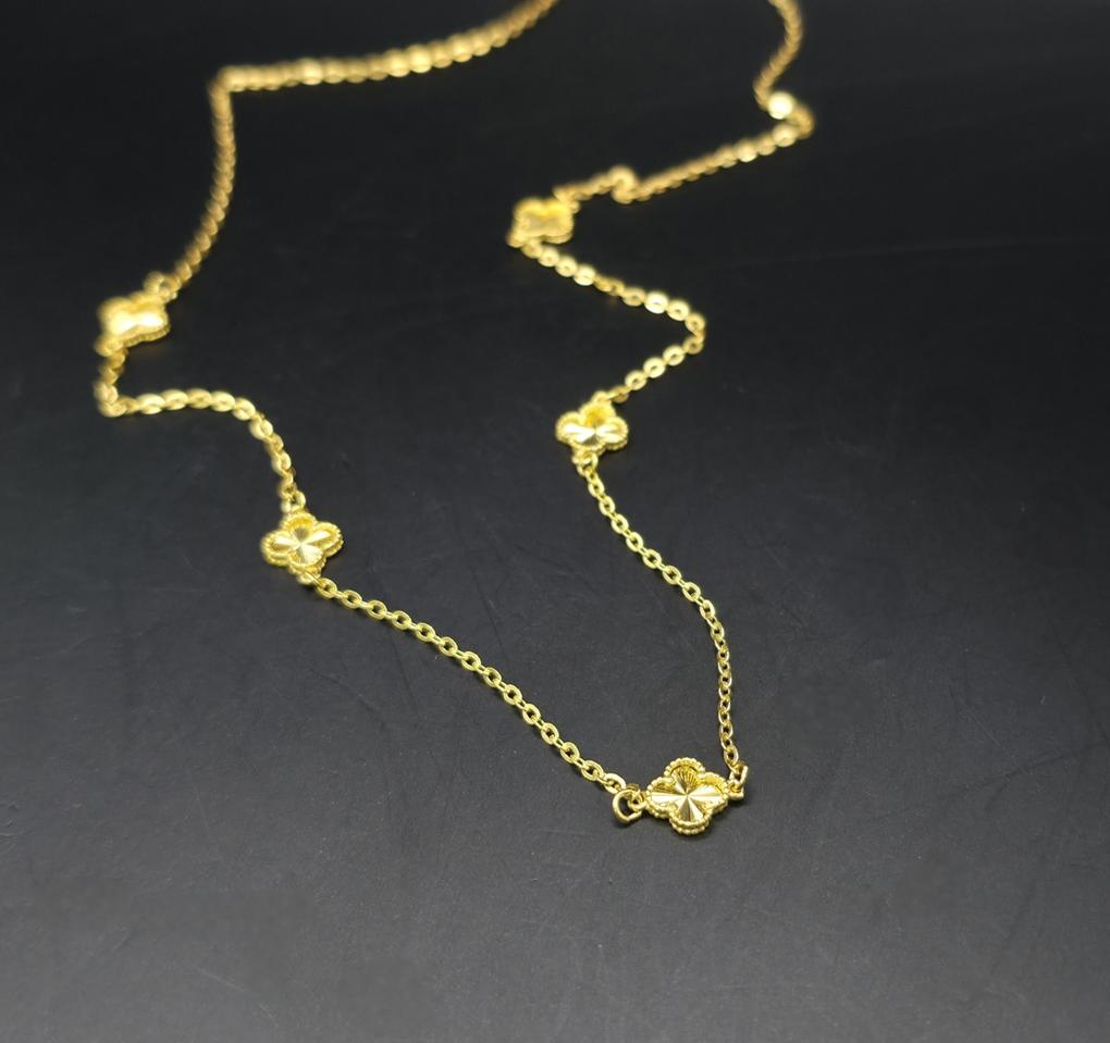 24k 순금 1돈 크로버 일체형 목걸이 + 18k 장식