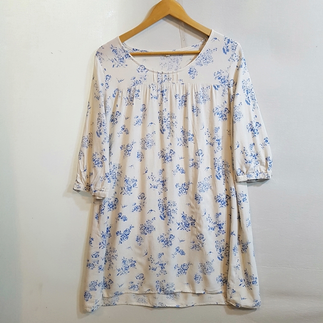 프린트 린넨 원피스