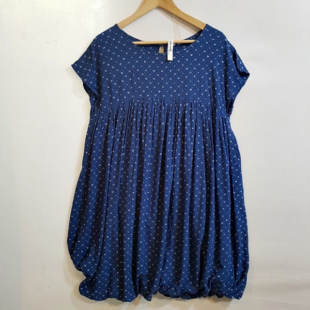 niko and...셔링 원피스 네이비