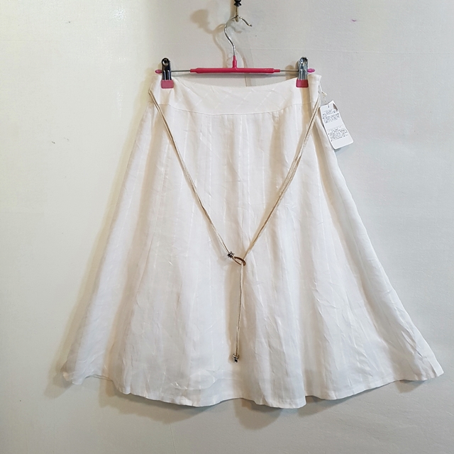 [새상품] Pao de lo 린넨 100% 스커트 화이트