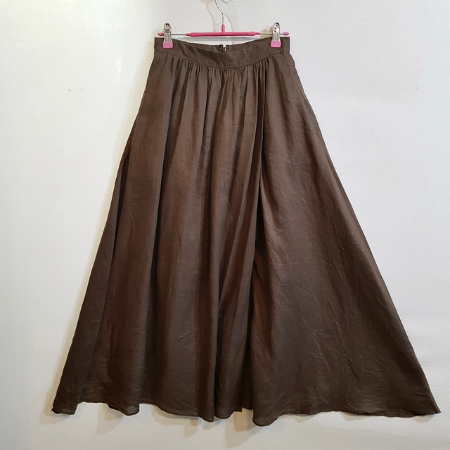 PLAGE 린넨 100% 스커트 브라운