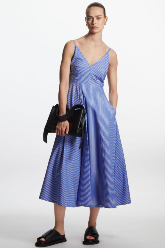 에이라인 스트라이프 슬립 드레스