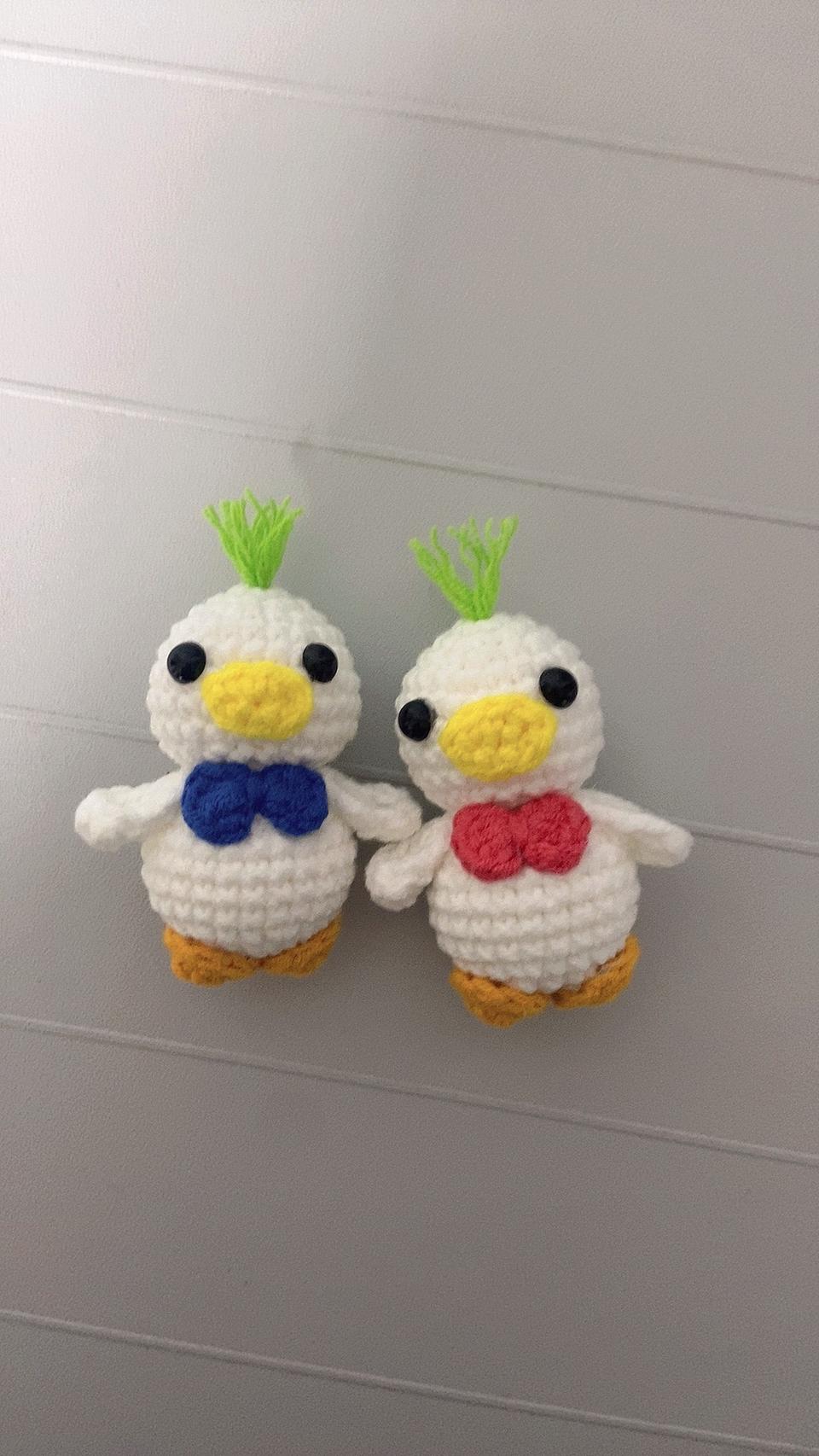 오리키링 가방고리 손뜨개 핸드메이드 자동차키 커플오리