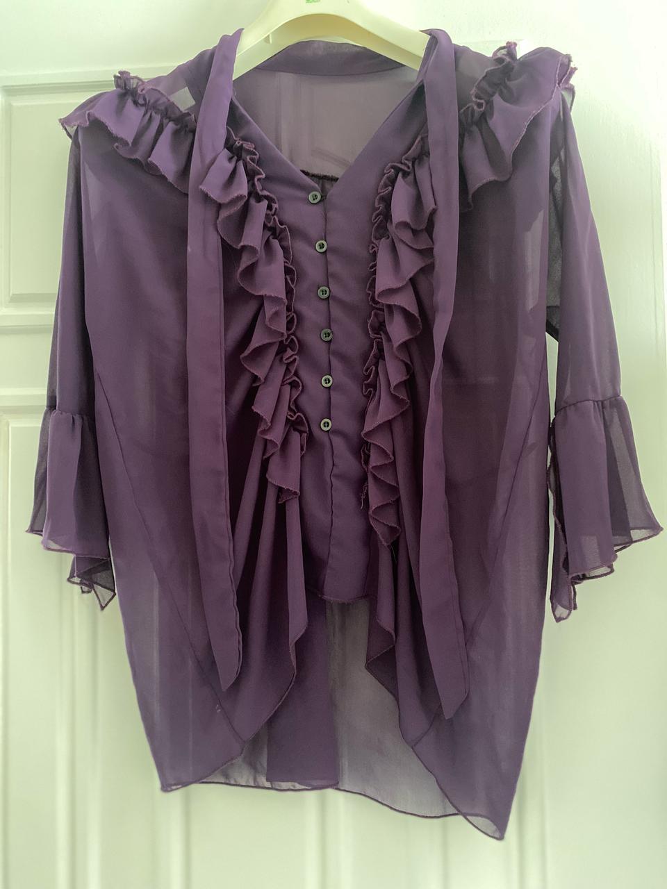보라 시스루 블라우스