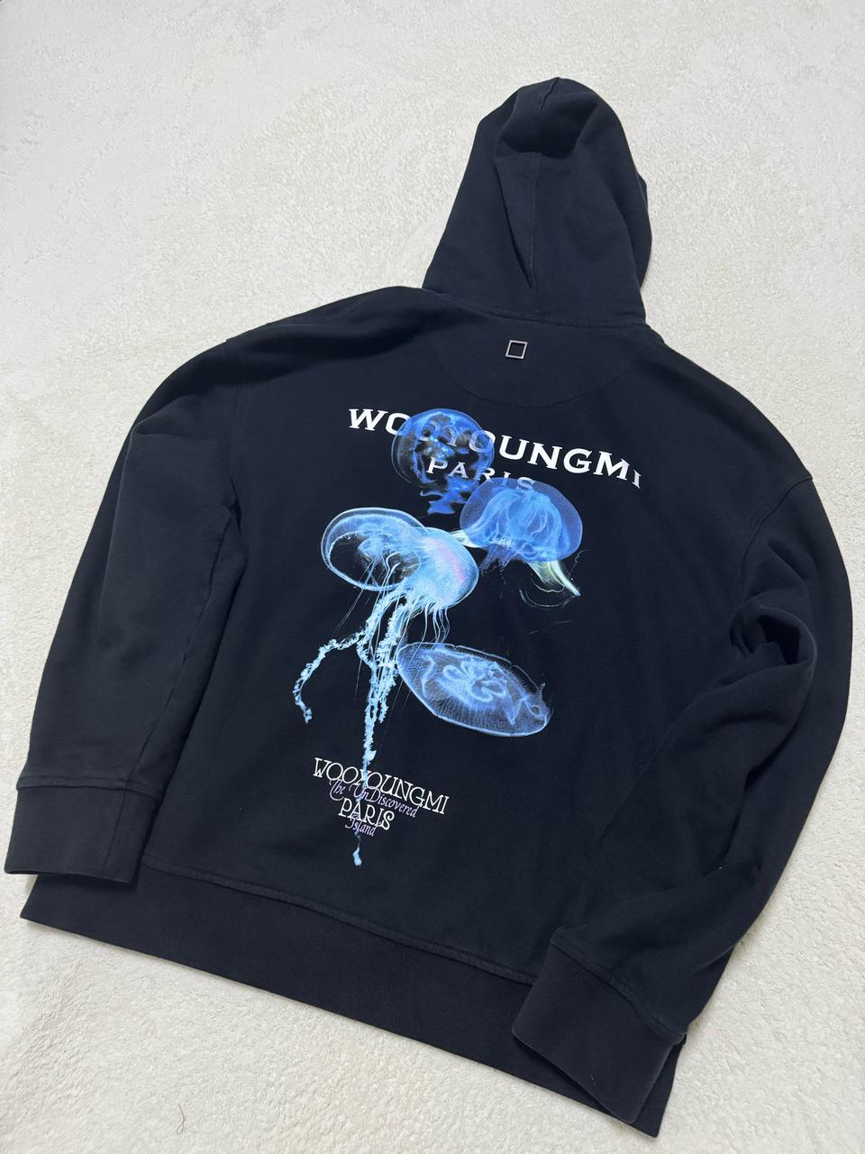 우영미 야광 젤리피쉬 백로고 후드 블랙 24ss 사이즈46