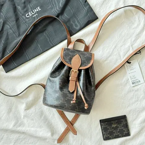 셀린느 미니 폴코 백팩-트리옹프 캔버스&카프스킨