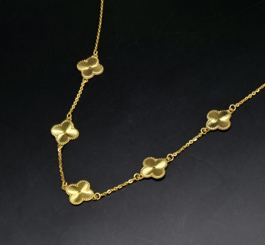 24k 순금 1돈 크로버 컷팅 목걸이 + 18k장식