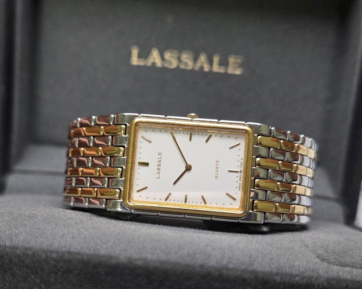 레어] 빈티지 세이코 라셀(Lassale) 울트라씬 탱크 콤비 브레이슬릿